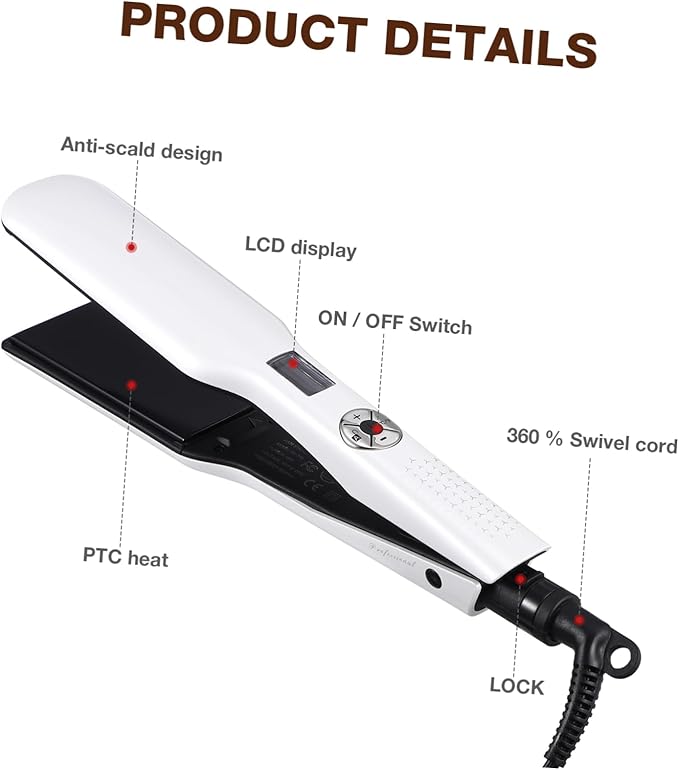 Hair Straightener and Curler Flat Iron Coated Steam Hair Straightener Iron