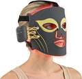 Red Light for Face Cordless Near-Infrared Lightweight Mask Rechargeable LED RedLight Mask with Timer for Home Use and Travel (Grey A)