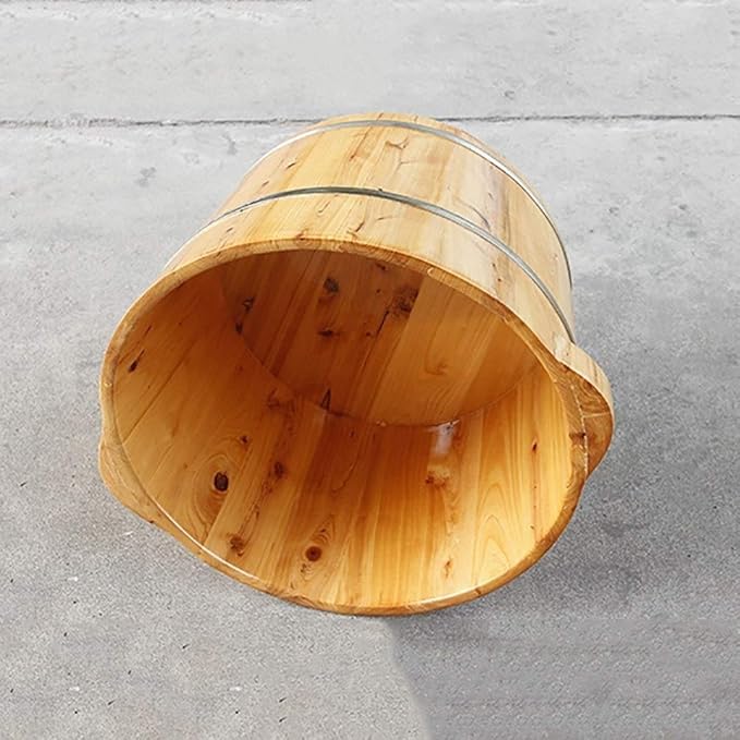Foot Tub Wooden Foot Basin Household Gift Foot Soaker TubWooden Foot Soak Sauna Foot Tub Massage Spa Sauna SoakHandmade Wooden Footbath TubsFoot Bath Wooden Bucket Foot SpaSauna Accessories Hou