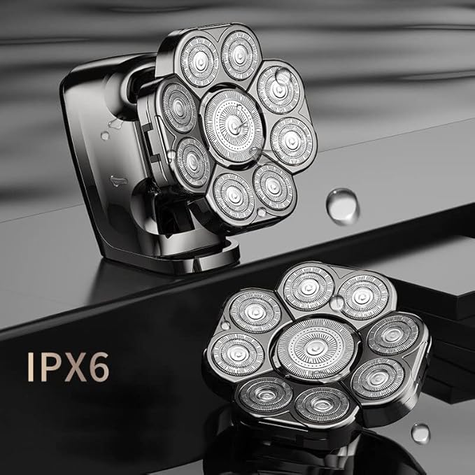 Head Shavers for Bald Men 9D Shaver for Bald Men 6-in-1 with Nose/Body Trimmer Floating Head Electric Shaver Wet/Dry LED Display Mens Grooming Kit