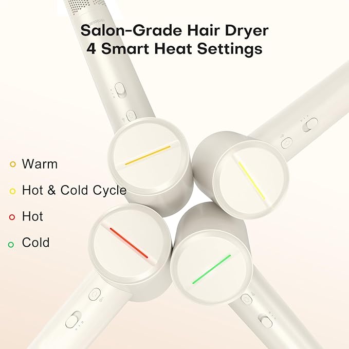 High Speed Hair Dryer 110000 RPM with 1 Billion Plasma Ions Ionic Blow Dryer Frizz Free Fast Drying with Magnetic Diffuser for Curly Hair Low Noise Lightweight Thermo Control Hair Dryer for Women