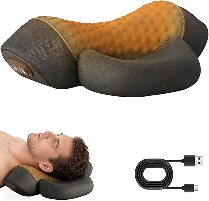 Neck Massager Ergonomic Pillow Massage Neck Hump 3-in-1 Neck Massagers Neck Massagers Cordless with Heat Ideal Gift for Family (Dark Gray)