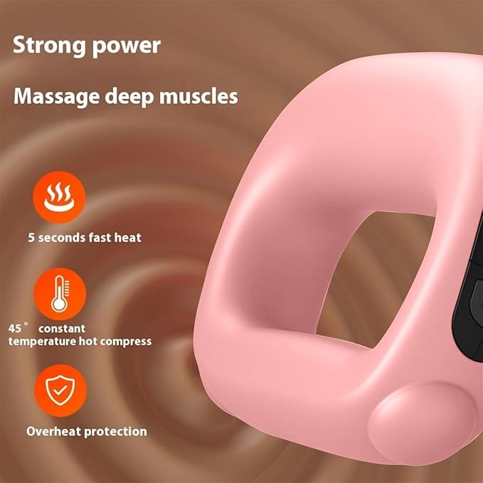 Deep Tissue Percussion Muscle Massage Gun: with Heat Adjustable Intensity and Speed Super Quiet USB-C Rechargeable Portable Pain Relief for Athletes and Everyone Ideal Gift（Pink）