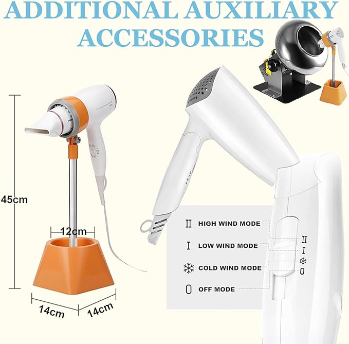 Chocolate Coater Sugar External Hair Dryer for Drying Ball Coating Drying Machine Large Capacity and Large Pot Mouth220V