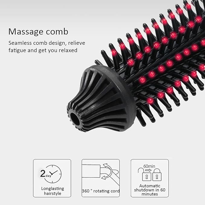 Electric Professional Anti-Scald Curling Brush - Instant Heat Up Wands for All Hair Types