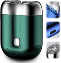 Electric Mini Portable Razor 2026 New 2 in 1 Model Mini Dual-Head Electric Shaver Rechargeable Waterproof Compact Electric Shaver for Men (Green)