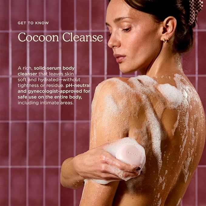 HANNI Cocoon Cleanse Serum with Shea Butter Soap-Free Body Wash Hydrating Cleanser with Eucalyptus 3.7 oz (4 Pack)