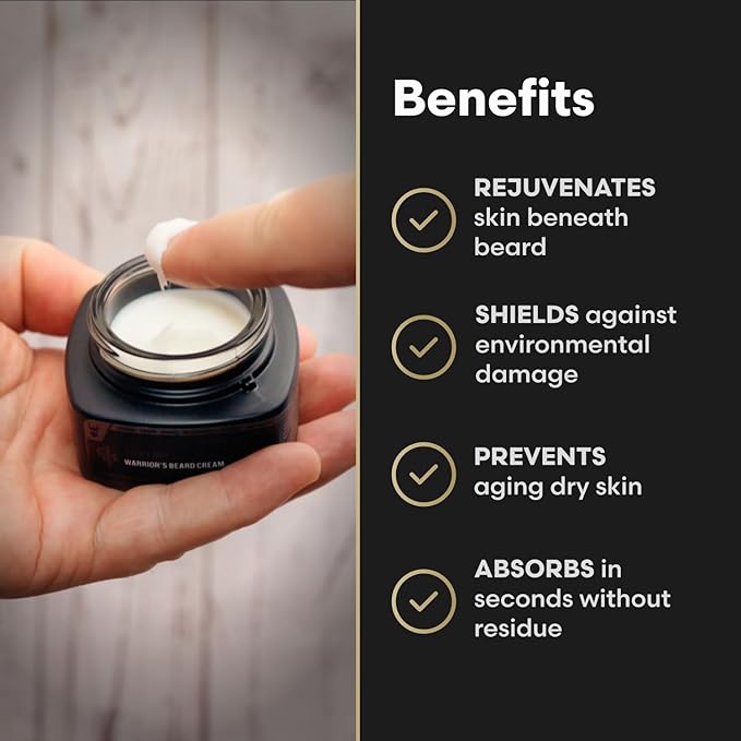 Beard Cream by Beard Struggle-Asgardian Secret Moisturizer&ampSoftener for Men-Hydrated with Avocado &amp Jojoba Oils-Beard &amp Mustache Growth Cream 50g