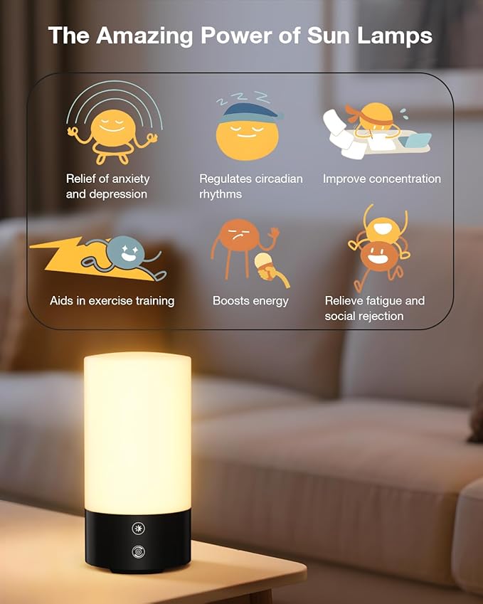 Light Therapy Lamp 10000 Lux Sun Lamp UV-Free with 3 Color Temperatures 4 Brightness &amp Timer Remote Control Sunlight for Home Office Shift Worker