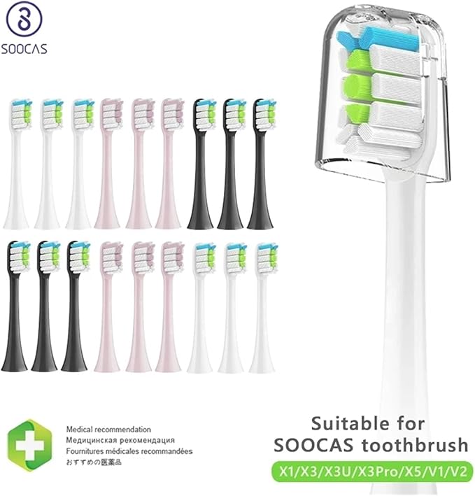 Replacement Brush Heads ForCompatible for Xiaomi SOOCAS X3 X5 V1 X3U 5-10pcs Bristle Electric Toothbrush Sealed Packed(5pink)