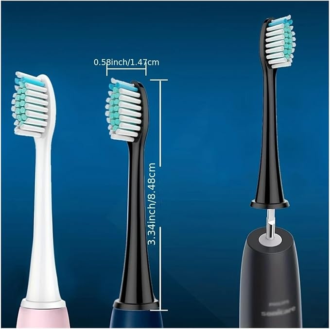 20PCS Replacement Toothbrush HeadCompatible for Phil Head Refills Fit Cleaning(Black)