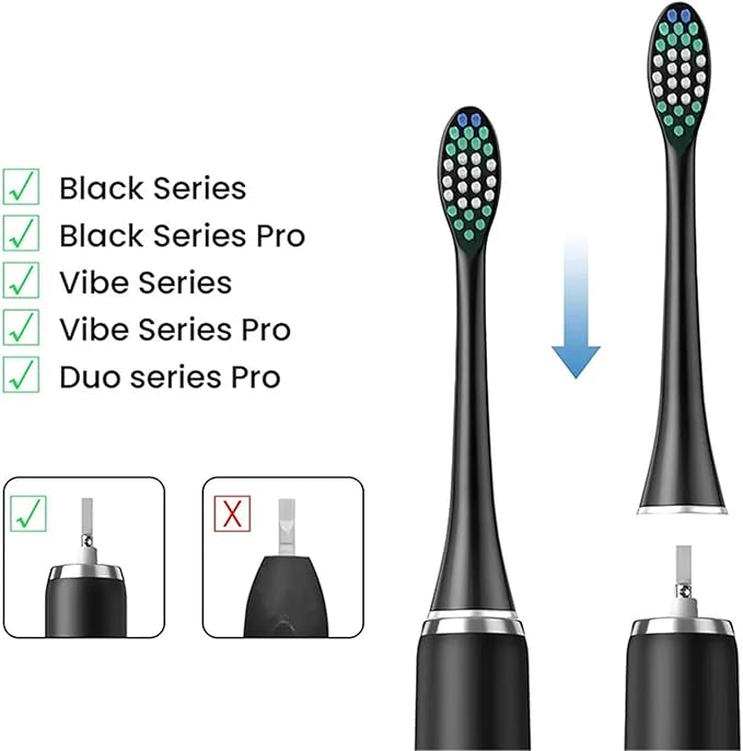 Compatible for Aquasonic 10PCS Large Replacement Brush Heads - Crescent-Shaped Soft Bristle Deep Clean for Series Toothbrushes(White)