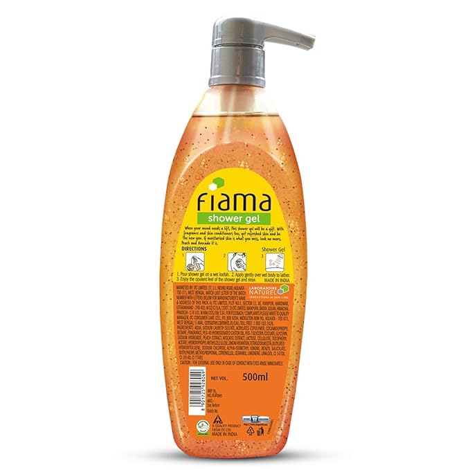 Fiama Shower Gel Peach &amp Avocado Body Wash with Skin Conditioners For Soft Moisturised Skin 500ml (16.90 Oz) Pump