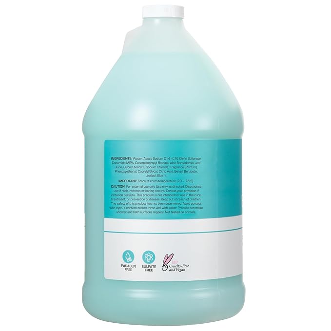 Ginger Lily Farms Club &amp Fitness Nourishing Body Wash 100% Vegan &amp Cruelty-Free Ocean Breeze Scent 1 Gallon Refill (Pack of 4)