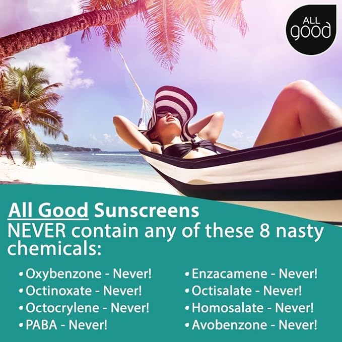 All Good Sport Mineral Sunscreen Aloe Gel &amp Facial Sunscreen Bundle - UVA/UVB Broad Spectrum SPF 30+ Water Resistant - Includes (2) SPF 30 Sport Sunscreen (1) Aloe Gel &amp (1) Facial Sunscree