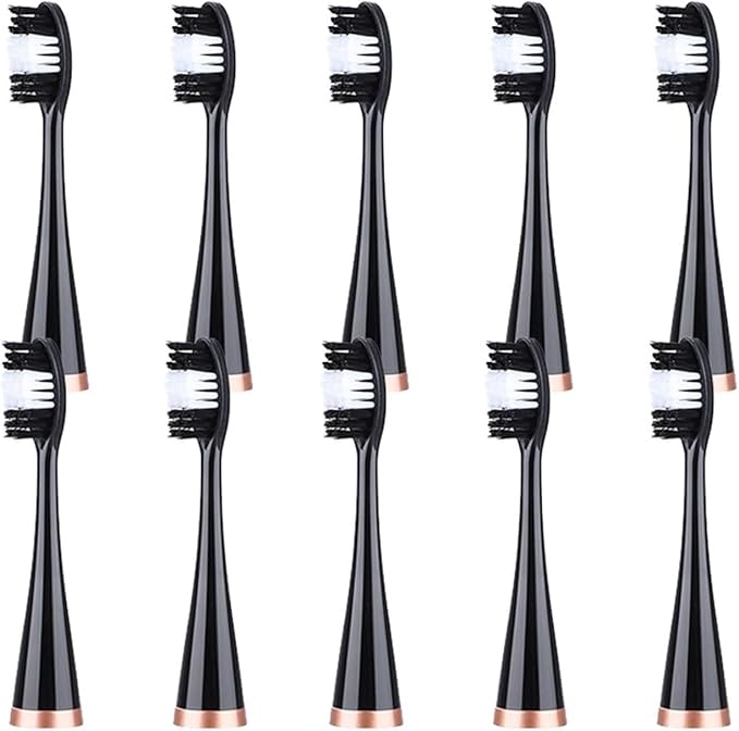 10pcs/lot Ultrasonic Electric Toothbrush Heads Replacement Brush for Teeth(Black)