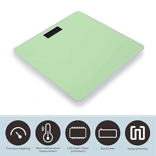 Smart Scale for Body Weight Digital Bathroom Weighing Scale Energy Saving Scale Light Green