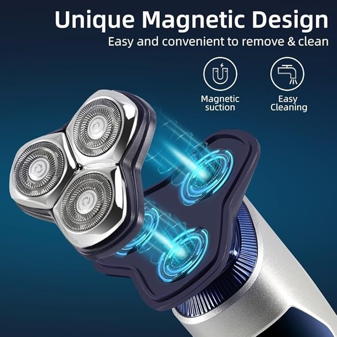 Electric Razor for Men's Wet Dry Electric Shaver for Men Beard Rechargeable Facial Electric Razor 3D Floating Shaving Machine IPX7 Waterproof