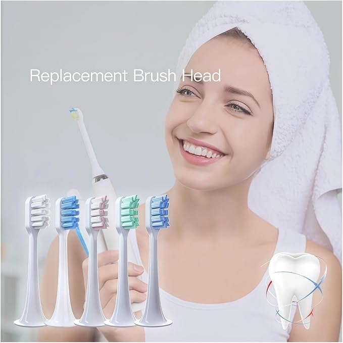 Replacement Brush Heads Compatible with Mijia T500 Replacement Electric Toothbrush Heads Nozzles Clean Protect Soft Bristle(10pcs Green)