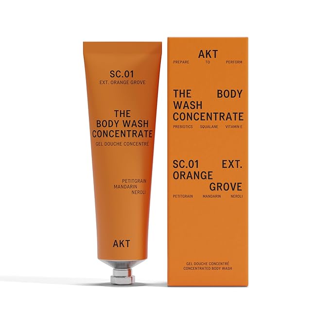 AKT The Body Wash Concentrate 3.4 Fl Oz Natural Shower Gel with Skin-Balancing Prebiotics Body Wash Women &amp Men with Olive Squalane &amp Vitamin E Sc.01 Orange Grove All Genders