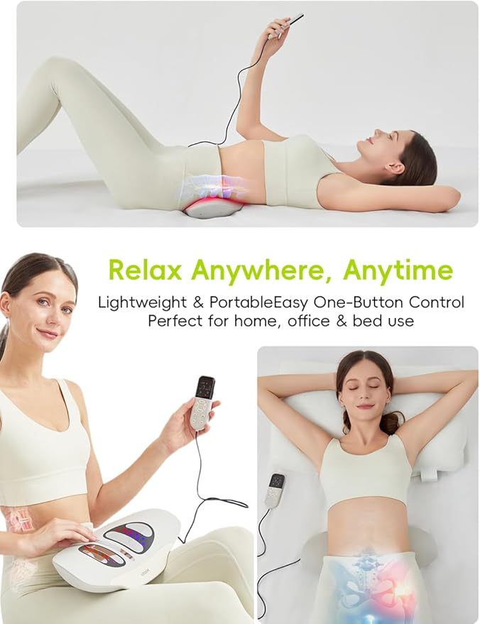 Smart Lower Back Massager with Soothing Warm Therapy &amp Air Traction – Spinal Decompression Device for Sciatica Relief Lumbar Pressure &amp Stiffness Gray