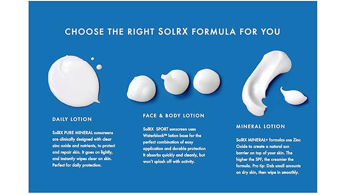 SolRX Pure Mineral SPF 50+ Face Sunscreen - 1.7oz Zinc Oxide Sunscreen with Niacinamide Daily Facial Sunscreen Reef Safe Sunscreen