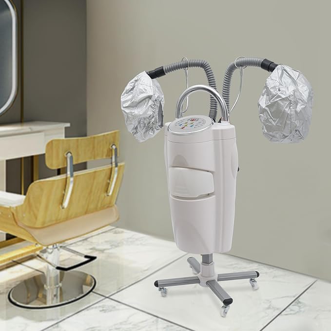 700W Double Headed Hair Steamer Machine110V Multifunctional Hair Dyeing Machine Stand Up Base Hairs Soil Machine Color Processor Hairdressing Care Hair Repair Equipment (700W)