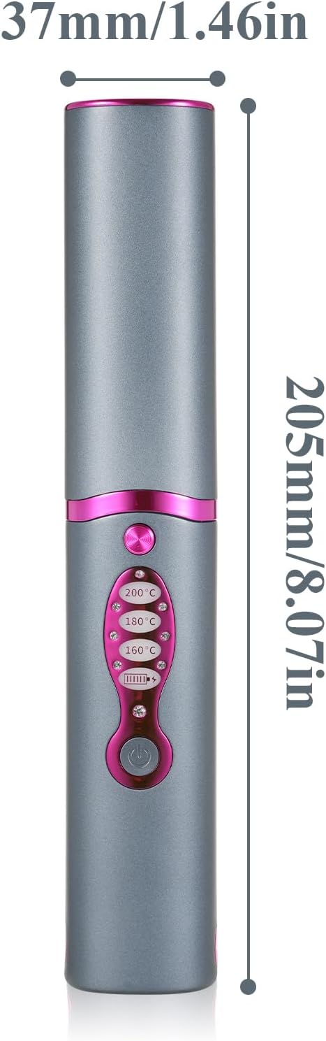 ZJchao Portable Rechargeable Hair Straightening Curling Iron Electric Styling Tool for Travel or On The Go