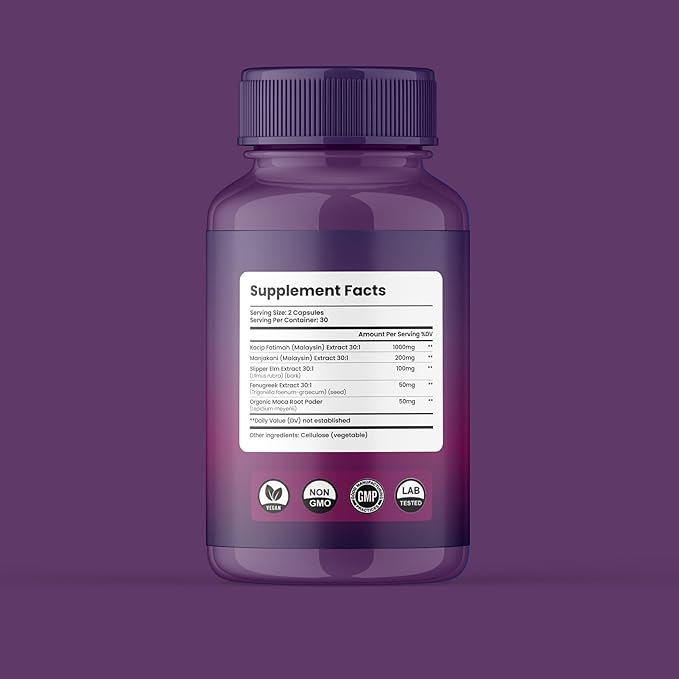 Feminine Wellness &amp Hydration Support – Women’s Balance &amp Comfort Capsules 60 Count – Supports Moisture &amp Daily Feminine Health – Natural Supplement with Manjakani &amp Slippery Elm
