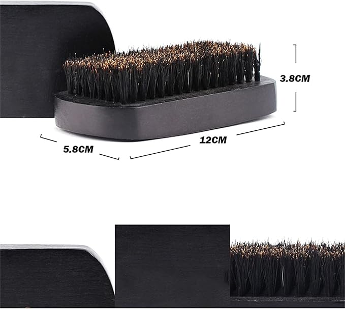 Shaving Brush Set of 2 Handmade Foam Soap Head Styling Beard Brush Beech Wood Bristle Hair Shaving Brush (Color : Black Size : #2)