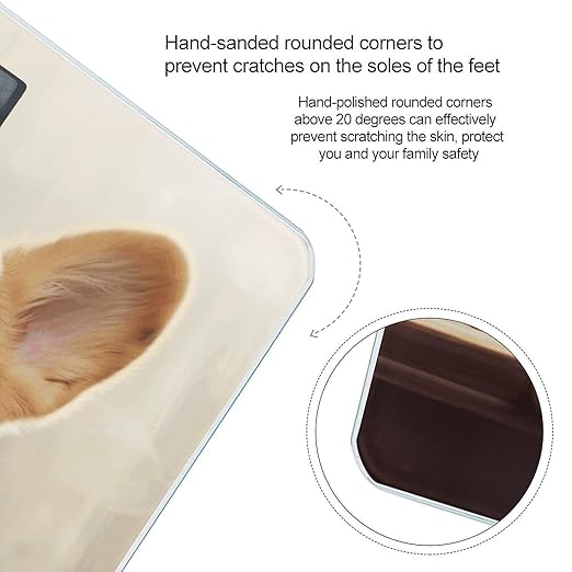 Cute Corgi Bathroom Scale Weight Scale for Body WeightHighly Accurate Digital Weighing Machine Clear LED Display Digital Bathroom Body Scale 400lb/182kg