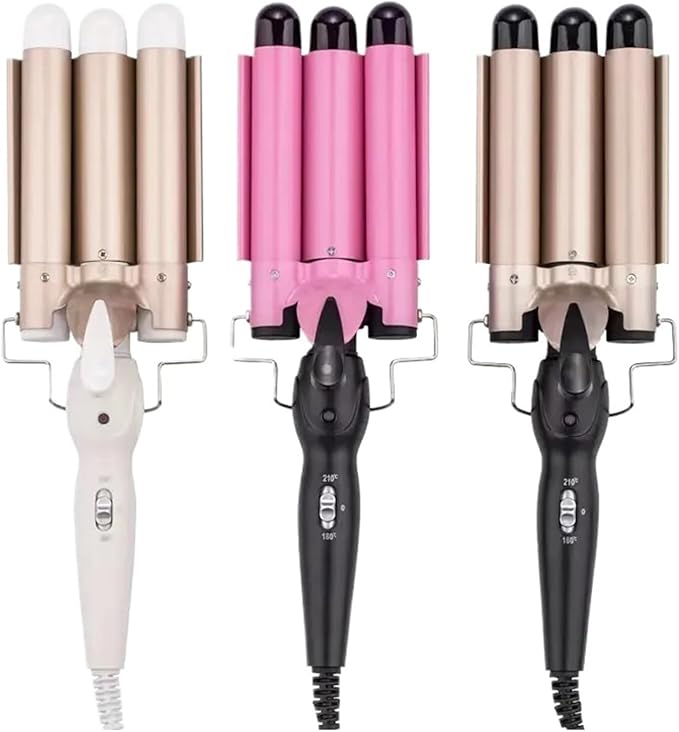Professional Ionic Deep Waver Curling IronScald Hair Crimper for Effortless Waves(1US)
