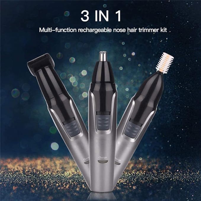3 in 1 Ear and Nose Hair Trimmer for Men and Women Rechargeable Waterproof Eyebrow Hair Remove Facial Hair Trimmer for Bathroom Travel Hotel Easy Cleansing