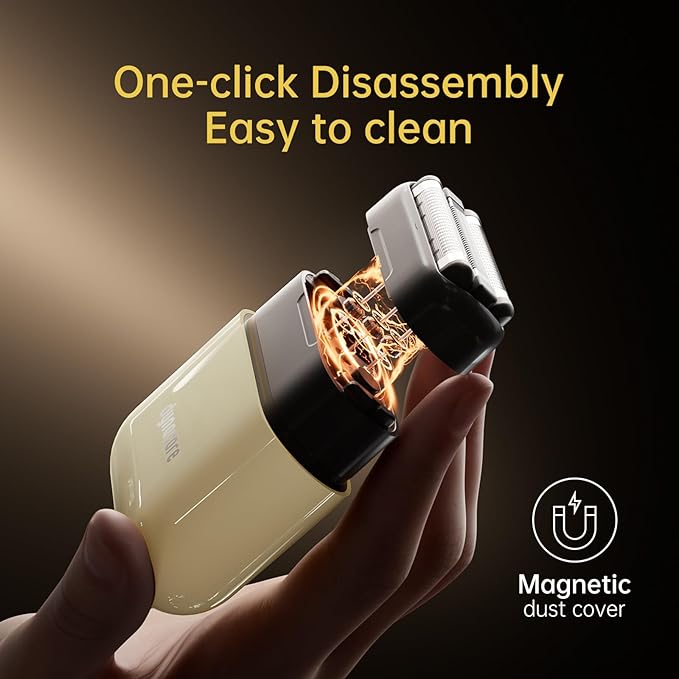 Mini Steel Electric Foil Shavers for Men: Upgraded Mini Electric Razor– Portable Travel Shaver with IPX7 Waterproof Ultra-Long BatteryLife and Triple Blade Technology Mini Razor (Arctic White)