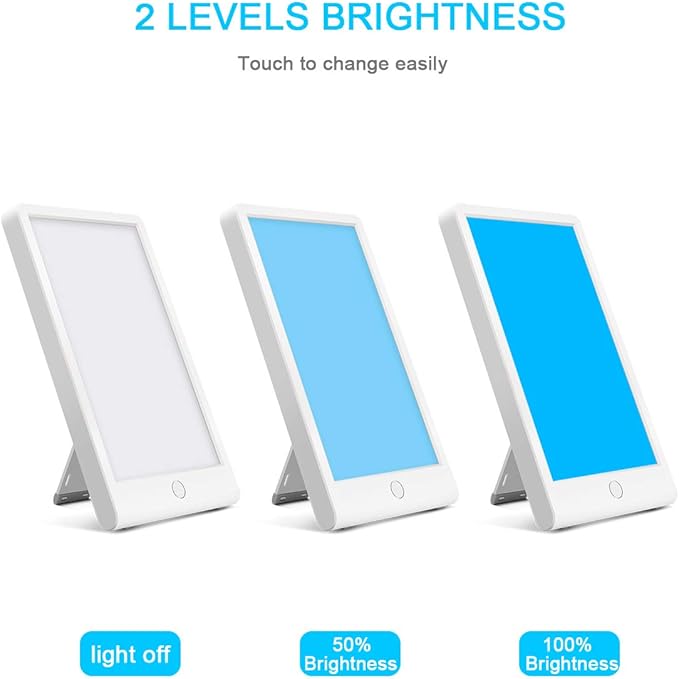 Light Therapy Lamp SMY Blue Light Energy Lamp and Adjustable LED Blue Light Tablet One Touch with Timer 100% UV Free