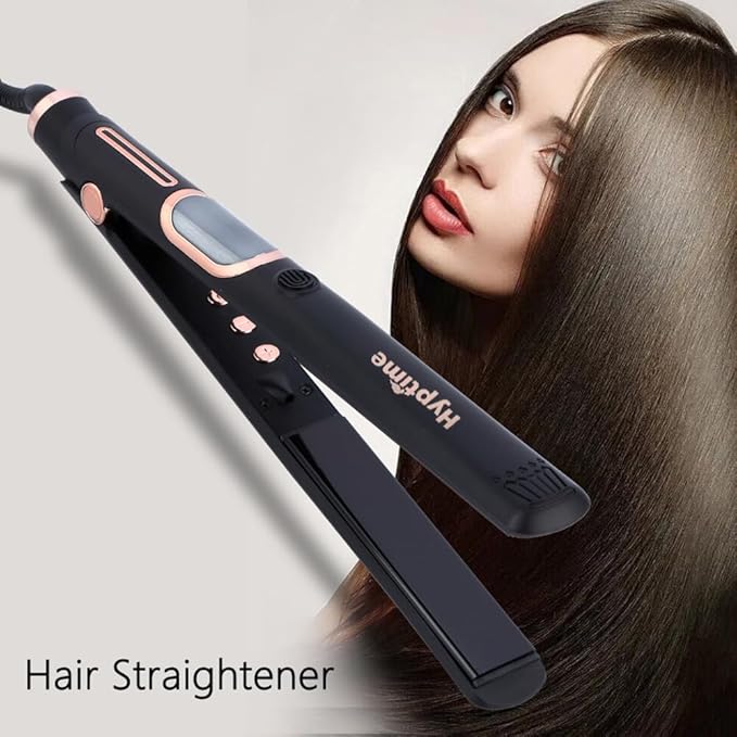 Titanium Flat Iron Straightener Digital Display to Accurately Control Temperature 1 Inch for Thick &amp Curly Hairs Professional Dual Voltage 500°F Fast Heating for Black Hair Friendly