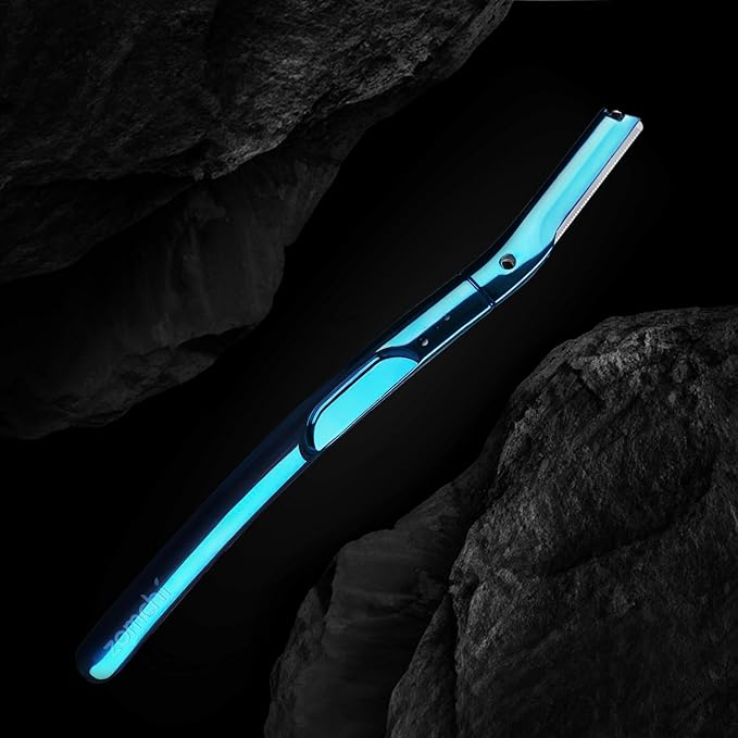 Blue Dermaplaning Razor and 10pcs Wide Blade Refills and 10pcs Micro Blade Refills
