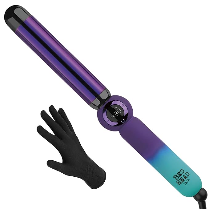 Bed Head Rough Volume Digital Hair Curling Wand | Fast Heat Up and Massive Shine (1-1/4 in)