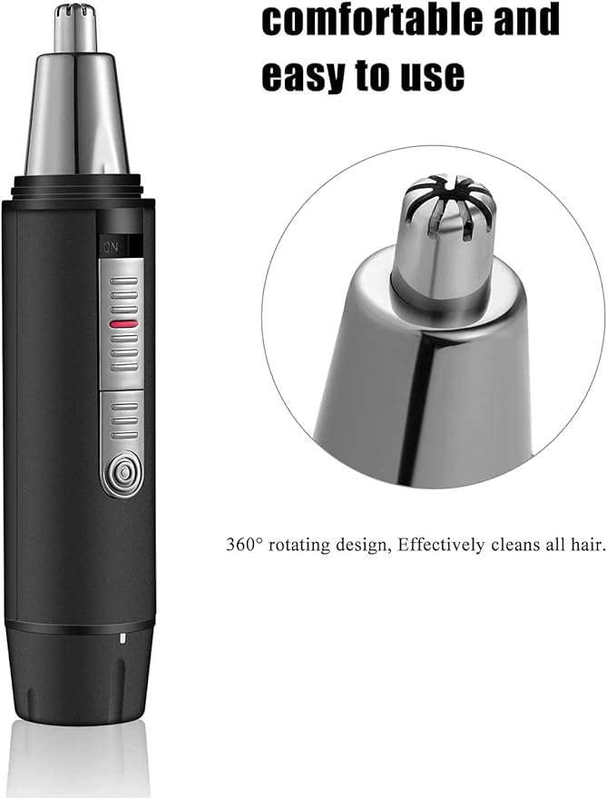 Ear and Nose Hair Trimmer for Men Professional USB Rechargeable Nostril Nasal Hair Cleaning System Lightweight Waterproof Nose Hair Clippers for Women