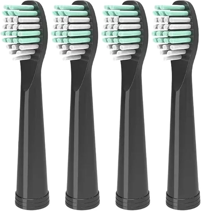 10 Pieces Replacement HeadsCompatible with Fairywill D7 / D8 Fw507 508 551 917 959 D1 D3 Black Toothbrush