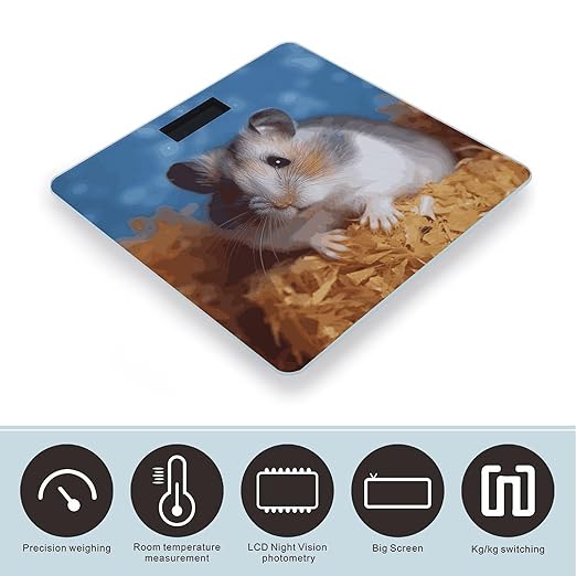 Digital Bathroom Scale for Body Weight Scale with Bright LCD Display High Accuracy Step-On Technology Auto On/Off Hamster Digital Scales 400 Lbs /180kg