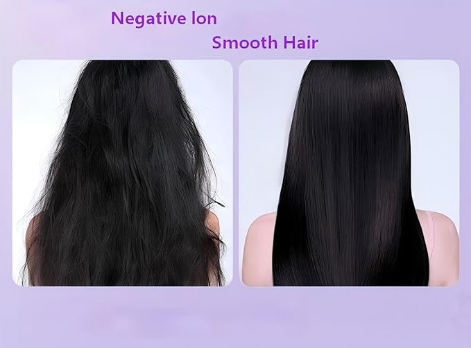 Professional Ionic Hair Dryer Powerful and Quick Drying Low Noise Comes with one Concentrator Nozzle Suitable for Home Hair Salons and Travel（Purple）