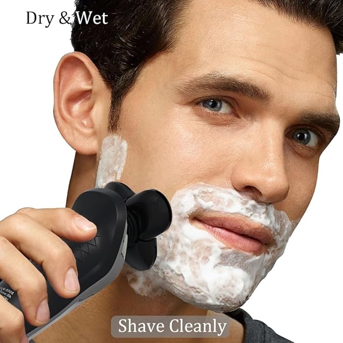 Head Shaver for Men Electric Razor Rechargeable Electric Shaver for Men Wet &amp Dry 4D Floating Heads Shaving Machine Beard Trimmer Hair Clipper