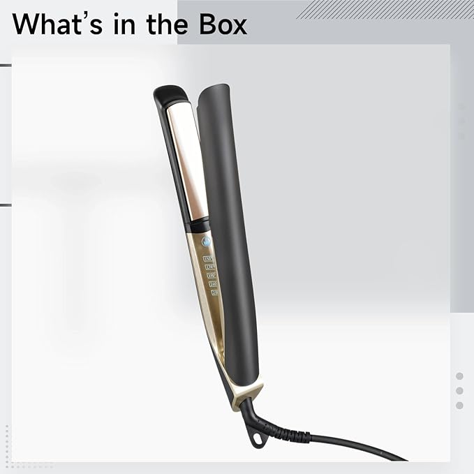 Styling Tool For Dual Use Ceramic Hair Straightener And Curler Plancha De Cabello With Adjustable Temperature Control Black Us Plug Ergonomic Handle Fast Home Salon Heat Results