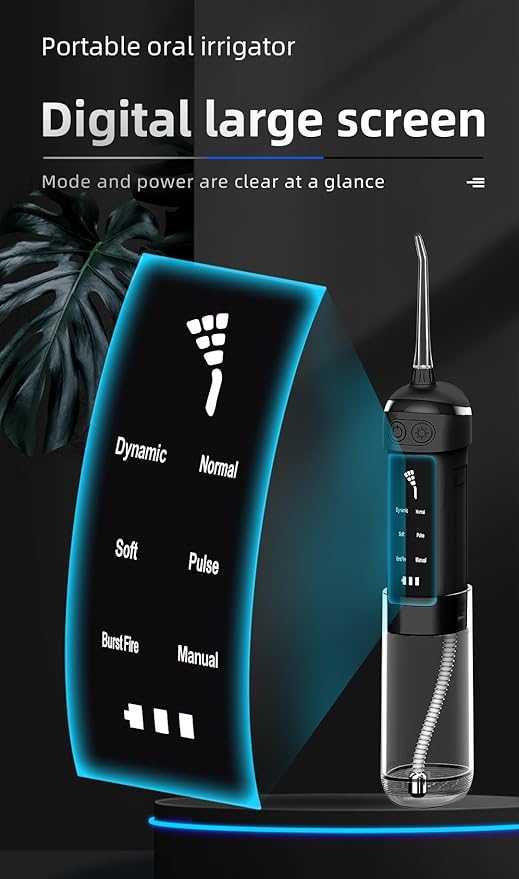6-Mode Oral Irrigator Portable Water Flosser Ipx7 Waterproof Flossing Toothpick Toothbrush for Traveling Home Use Toothbrush with 4 Nozzles (Color : White)