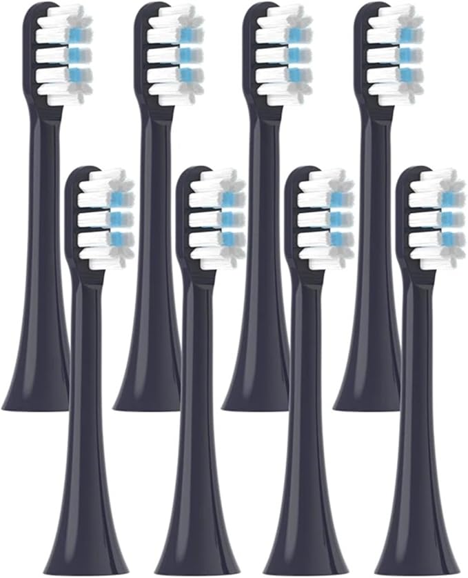 Replacement Toothbrush Heads Compatible for MIJIA T301/T302/T501 Sonic Electric Tooth Brush Soft Bristle Nozzles with Vacuum Packaging(8 PCS Purple)
