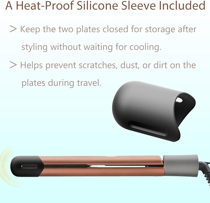 NITION Ceramic Tourmaline Hair Straighteners LCD Flat Iron MCH 10s Fast Heating Up. 1 Smooth 3D Floating Plate Healthy Straightening Tools. Travel Pouch Bag. Dual Voltage. Luxury Gift Box