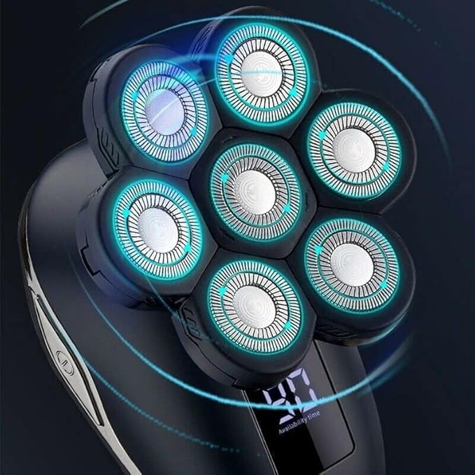 Electric Razor for Men 5-in-1 Rotary Electric Shaver 7d Rechargeable Bald Hair Beard Trimmer Shaver