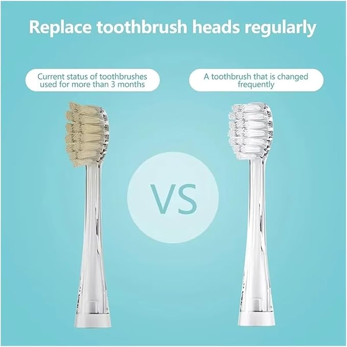 4/8pcs Compatible for Seago SG977/EK6/EK7 Kids Electric Toothbrush Replacement Heads Bristle Nozzles(White B)