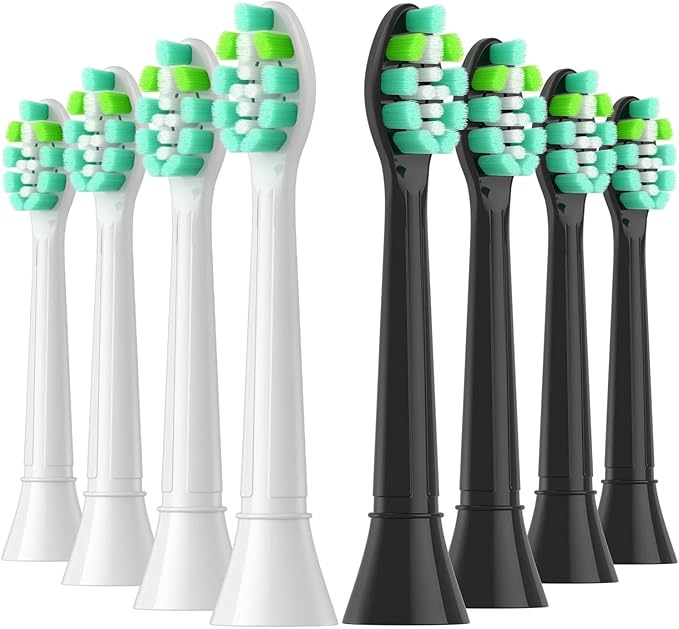 8pcs Replacement Toothbrush Heads Compatible with Phips Electric Brush Head 4100 6500 6100(8pcs Blue-White)
